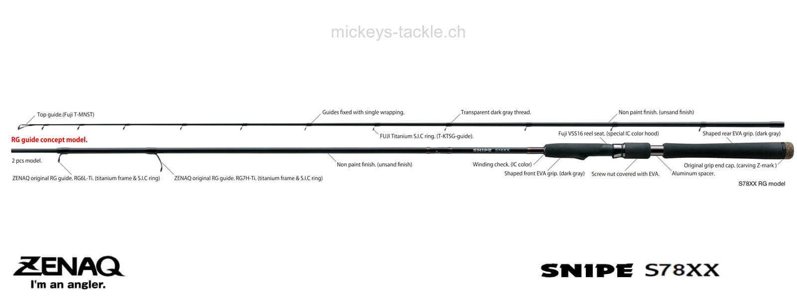 Zenaq SNIPE S86XX Longcast RG guide model - Shore Rock Fish Rod